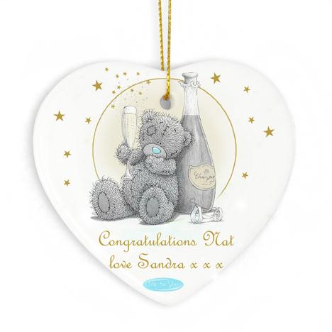 Personalised Me to You Gold Stars Ceramic Heart Decoration £9.99